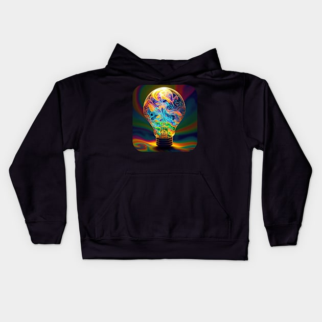 Ideation v1 (no text) Kids Hoodie by AI-datamancer